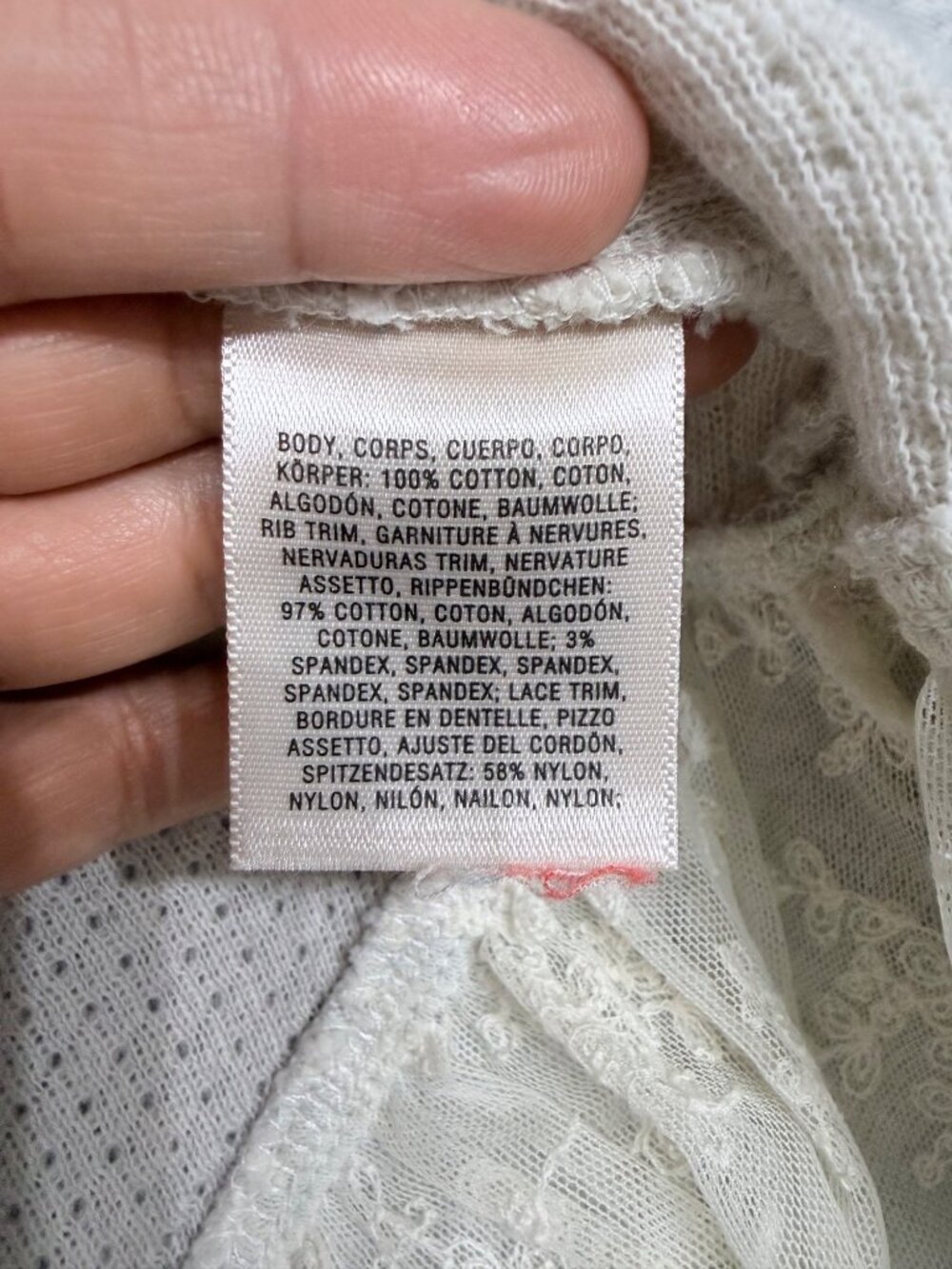 Anthropologie Women’s Lace Trim Cardigan Waffle Knit Panels Embroidered Gray M - Picture 3 of 8
